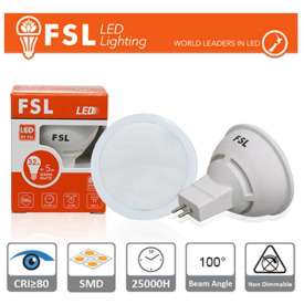 LAMPADINA LED MR16 6W 3000K 500LM 100º CRI80 DC 12V