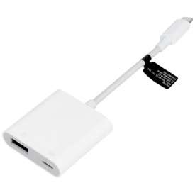 ADATTATORE DA LIGHTNING A USB A + RICARICA BIANCO BULK