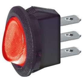 INTERRUTTORE LUMINOSO TONDO 220V ROSSO