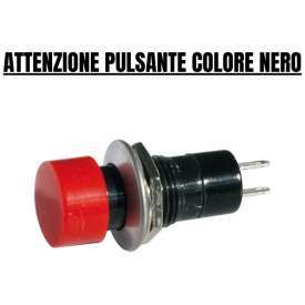 PULSANTE CON AUTORITORNO MOMENTANEO NERO 1A