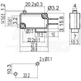 Alternative view of DEVIATORE MICROSWITCH 1 POLO 16A 250V (ON)/ON