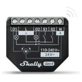 Shelly Plus 2PM Gen4 – Smart Relay Tapparelle 16A AC/DC WiFi/BT/Matter/Zigbe +PM