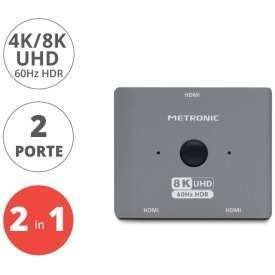 SWITCH SPLITTER HDMI 2 PORTE 8K BI-DIREZIONALE METRONIC