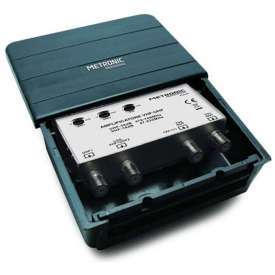 AMPLIFICATORE TV 5G 1 ING. UHF 30DB REG + 1 LOG 18DB REG. E 2 USCITE TV METRONIC