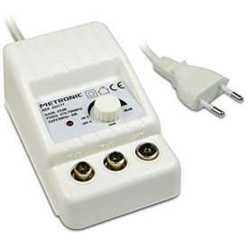 AMPLIFICATORE TV FM-VHF-UHF PER DIGITALE TERRESTRE CON FILTRO 5G 2X24DB REG. METRONIC 432187