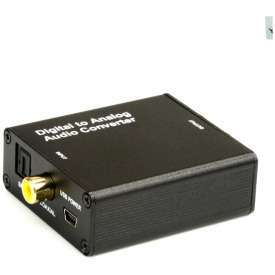 CONVERTITORE DA AUDIO DIGITALE TOSLINK + COASSIALE A ANALOGICO RCA R/L + CONNETTORE AUDIO 3,5MM LINK