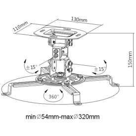 Alternative view of LINK LK10035 Supporto da Soffitto per Videoproiettore