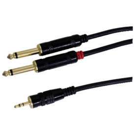 CAVETTO 2 SPINE JACK 6,3MM MONO A SPINA JACK 3,5MM STEREO – 3 METRI PROFESSIONALE