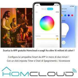 Alternative view of Homcloud Faretto LED wifi Smart GU10 Wi-Fi Intelligente dimmerabile, Multicolore + Bianco caldo, 5.5W ad incasso per Lampade e