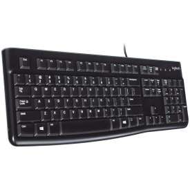 Logitech K120 Tastiera con Cavo per Windows, USB Plug-and-Play, Dimensioni Standard, Resistente agli Schizzi, Barra Spaziatrice