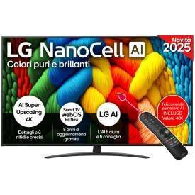 TV 55 POLLICI LG NANOCELL AI 65NANO81A6A SMART TV PROCESSORE A7 GEN8 4K CON AI CHARCOAL BLACK