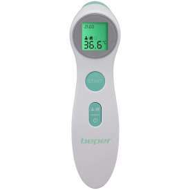 BEPER P303Med001 Termometro Febbre Infrarossi, senza Contatto, Misurazione Corporea/Liquidi/Oggetti e Superfici, Display LCD