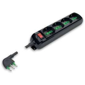 Multipresa 4 Posti Universale con Interruttore e Cavo 16A+T Nera: Connessione elegante e versatile