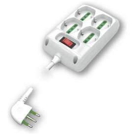 Multipresa 4 Posti Universale con Interruttore e Cavo 16A+T Quadra: Design moderno per una connessione versatile