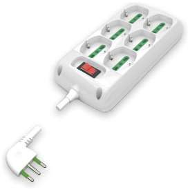 Multipresa 6 Posti Universale con Interruttore e Cavo 16A+T Quadra: Connessione completa e di alta qualità