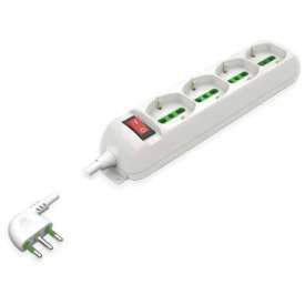 Multipresa 4 Posti Universale con Interruttore e Cavo 10A+T Sovraccarico: Connessione affidabile con protezione integrata