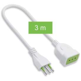 Prolunga 3m Spina 10A+T / Presa 10A Bianca: Estensione affidabile per una maggiore flessibilità