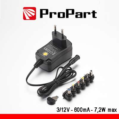 ALIMENTATORE SWITCH USC. 3-12VCC 600MA PROPART 1 ALIMENTATORE SWITCH USC. 3-12VCC 600MA PROPART