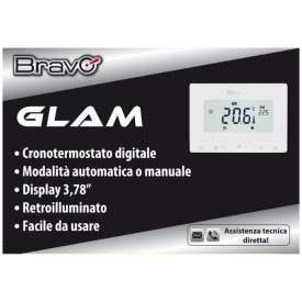 Alternative view of CRONOTERMOSTATO DIGITALE - DISPLAY 3.78 POLLICI - PROGRAMMAZIONE AUTOMATICA O MANUALE BRAVO GLAM 93003110