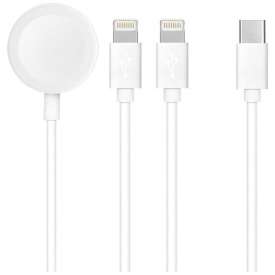 CAVO TIPO C 3IN1 PER IPHONE LIGHTNING 8-PIN + IPHONE LIGHTNING 8-PIN + APPLE WATCH 3W 1A C3168 BIANCO