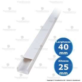 CANALINA 40X25 MM BIANCA  ECMC4025 (BARRA DA 2 METRI)