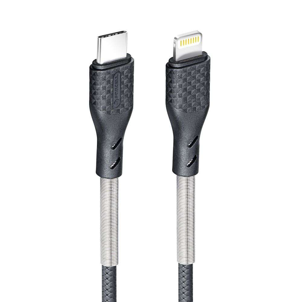 CAVO LIGHTNING -TIPO C CARICA VELOCE IN CORDA ULTRA RESISTENTE PD 27W CARBON COMPATIBILE CON APPLE CARPLAY FORCELL 1MT 1 CAVO LIGHTNING -TIPO C CARICA VELOCE IN CORDA ULTRA RESISTENTE PD 27W CARBON COMPATIBILE CON APPLE CARPLAY FORCELL 1MT
