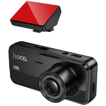 DASH CAM PER AUTO CON SCHERMO DA 2" 720P/30FPS + TELECAMERA INTERNA 480P/30FPS + TELECAMERA POSTERIORE 480P/30FPS DV15 NERA HOCO 8 DV15 2