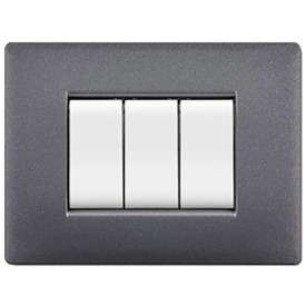 PLACCA 3 POSTI ELETTROCANALI L2883GS GRIGIO SCURO