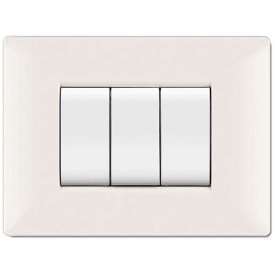 PLACCA 3 POSTI BIANCA ELETTROCANALI L2883WH