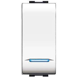 INTERRUTTORE UNIPOLARE  ILLUMINABILE SERIE LIFE  EC BIANCO