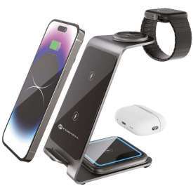 CARICABATTERIA WIRELESS 3IN1 PER SMARTPHONE-SMARTWACH E AURICOLARI CON TECNOLOGIA QI 15W FORCELL CARICABATTERIA WIRELESS 3IN1 PER SMARTPHONE-SMARTWACH E AURICOLARI CON TECNOLOGIA QI 15W FORCELL