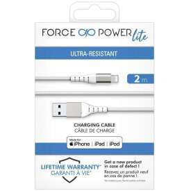 Alternative view of CAVO USB-A / LIGHTNING CON CERTIFICAZIONE MFI RINFORZATO IN NYLON CARICA VELOCE 2,4A BIANCO 2MT FORCE POWER F150962 GARANZIA A VITA
