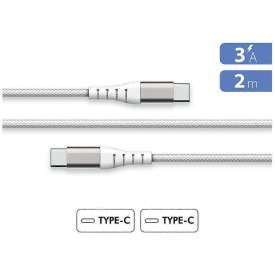 CAVO TIPO C / TIPO C RINFORZATO IN NYLON CARICA VELOCE 3A BIANCO 2MT FORCE POWER F152405 GARANZIA A VITA CAVO TIPO C / TIPO C RINFORZATO IN NYLON CARICA VELOCE 3A BIANCO 2MT FORCE POWER F152405 GARANZIA A VITA