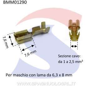 FASTON CON TERMINALE IN OTTONE 7,6MM