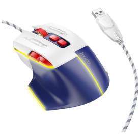 Alternative view of MOUSE GAMING 3600DPI CON 7 PULSANTI E ROTELLA DI SCORRIMENTO HOCO GM31 BIANCO-BLU