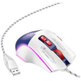 MOUSE GAMING 3600DPI CON 7 PULSANTI E ROTELLA DI SCORRIMENTO HOCO GM31 BIANCO-BLU MOUSE GAMING 3600DPI CON 7 PULSANTI E ROTELLA DI SCORRIMENTO HOCO GM31 BIANCO-BLU