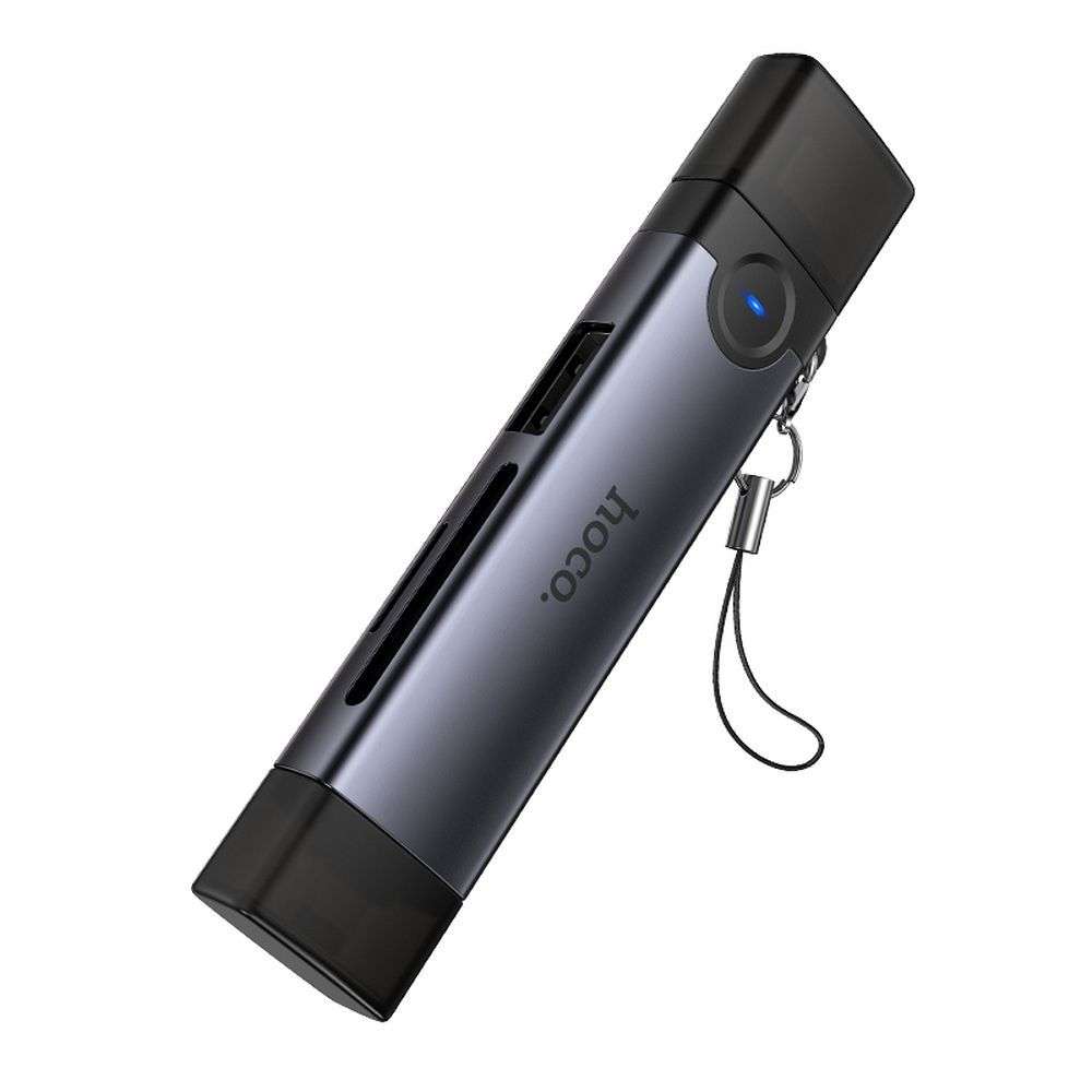 LETTORE DI SCHEDE + USB CON INGRESSI TIPO C E LIGHTNING 3.0 HOCO HB56B 2 LETTORE DI SCHEDE + USB CON INGRESSI TIPO C E LIGHTNING 3.0 HOCO HB56B - immagine 2