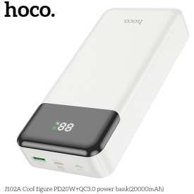Alternative view of POWER BANK 20000MA CON DISPLAY E CARICA VELOCE QC3.0 PD 3A 20W J102A BIANCO