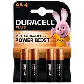 BLISTER 4 PILE STILO AA DURACELL MN1500 PLUS POWER BOOST NEW