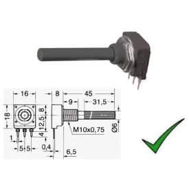 POTENZIOMETRO 100K OHM LINEARE 0,25W