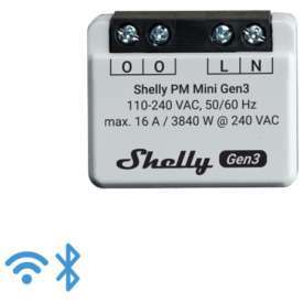 Shelly Mini PM Gen3 – Solo misurazione consumi Wi-FI/BT (no relay/no input) Gen3