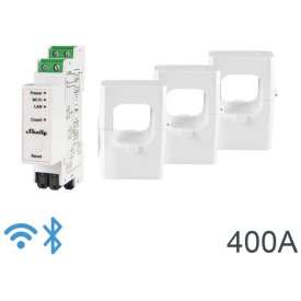 Shelly Pro 3EM 400A – Contatore Energia DIN + 3 pinze 400A