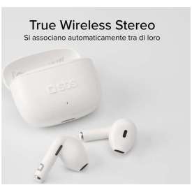 Alternative view of AURICOLARI BLUETOOTH WIRELESS SEMI IN-EAR TOUCH CON CUSTODIA DI RICARICA BIANCO SBS