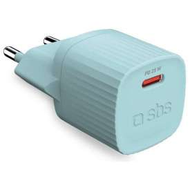 CARICATORE CARICABATTERIE ULTRARAPIDO DA 25 WATT CON TECNOLOGIA POWER DELIVERY E MATERIALE GRS AZZURRO SBS