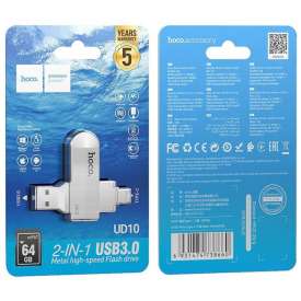Alternative view of PENDRIVE WIDE UD10 USB + TIPO C 64GB USB3.0 HOCO