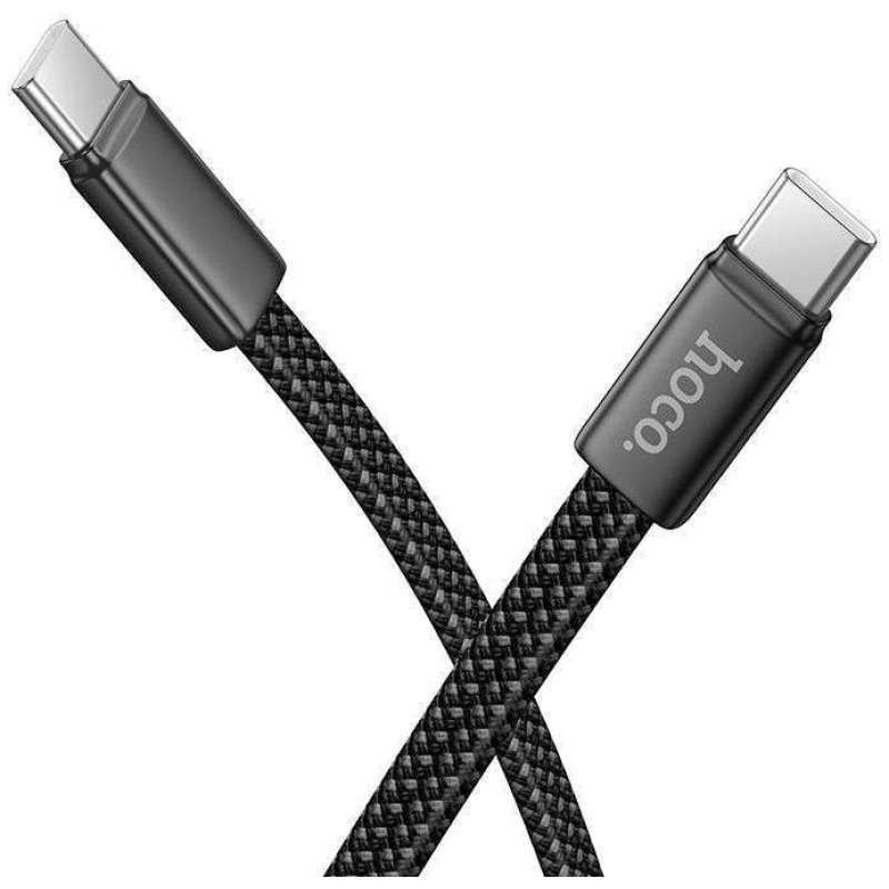 Alternative view of CAVO TIPO C - TIPO C PIATTO IN TRECCIA ULTRA RESISTENTE CARICA ULTRA VELOCE CERTIFICATO NERO 60W 1MT X125 HOCO
