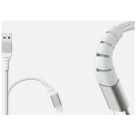 Alternative view of CAVO USB-A / LIGHTNING CON CERTIFICAZIONE MFI RINFORZATO IN NYLON CARICA VELOCE 2,4A BIANCO 3MT FORCE POWER F150958 GARANZIA A VITA