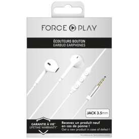 Alternative view of AURICOLARE CON FILO CON JACK 3,5MM CAVO NYLON FORCE POWER F148128 GARANZIA A VITA