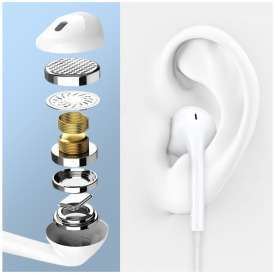 Alternative view of AURICOLARE CON FILO CON ATTACCO TIPO C E CAVO NYLON FORCE POWER F148131 GARANZIA A VITA