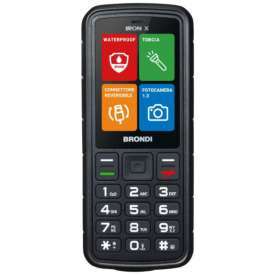 BRONDI IROX X 2,4″ BLUETOOTH DUAL SIM + TORCIA RESISTENTE AGLI URTI E ALL?ACQUA IP69K NERO ITALIA SENIOR PHONE